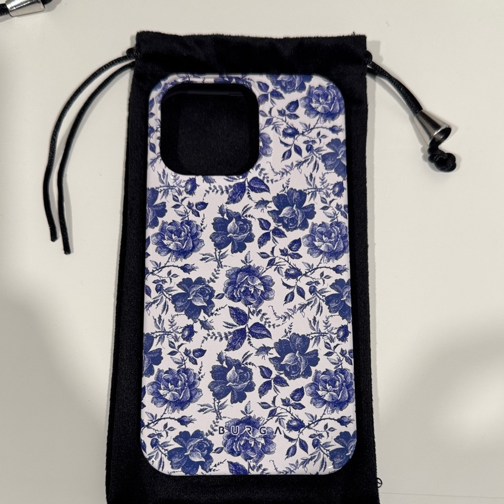 Burga Blue Floral iPhone Case: 15 Pro Max